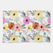 Linge De Cuisine Aquarelle moderne Floral Fleurs Botaniques Jeter (Horizontal)