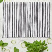 Linge De Cuisine Aquarelle moderne noir et blanc    (Plié)