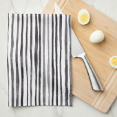 Linge De Cuisine Aquarelle moderne noir et blanc    (Quart Plié)