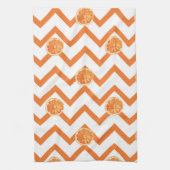 Linge De Cuisine Aquarelle moderne orange motif blanc (Vertical)