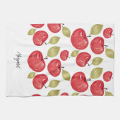 Linge De Cuisine Aquarelle Motif Apple peinte à la main (Horizontal)