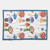 Linge De Cuisine Aquarelle motif avec champignons colorés (Horizontal)