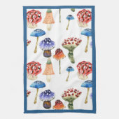 Linge De Cuisine Aquarelle motif avec champignons colorés (Vertical)