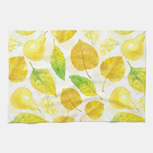 Linge De Cuisine Aquarelle motif d'automne (Horizontal)
