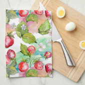 Linge De Cuisine Aquarelle Motif de fraises d'été (Quart Plié)