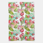 Linge De Cuisine Aquarelle Motif de fraises d'été (Vertical)
