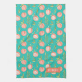 Linge De Cuisine Aquarelle Motif de pêche personnalisée Turquoise (Vertical)
