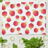 Linge De Cuisine Aquarelle Motif de pomme rouge (Plié)