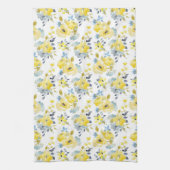 Linge De Cuisine Aquarelle Motif Floral Jaune (Vertical)