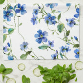 Linge De Cuisine aquarelle ne m'oublie pas de fleurs (Plié)