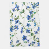 Linge De Cuisine aquarelle ne m'oublie pas de fleurs (Vertical)