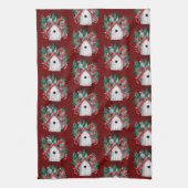 Linge De Cuisine Aquarelle Noël Motif d'oiseaux (Vertical)