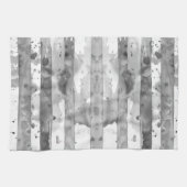 Linge De Cuisine Aquarelle noir et blanc rayé (Horizontal)
