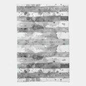 Linge De Cuisine Aquarelle noir et blanc rayé (Vertical)