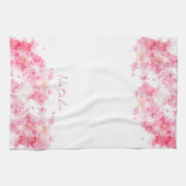 Linge De Cuisine Aquarelle nom floral blanc (Horizontal)
