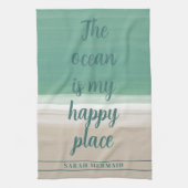 Linge De Cuisine Aquarelle Ocean Beach Yoga Studio Cuisine Serviett (Vertical)