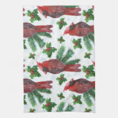 Linge De Cuisine aquarelle Oiseau cardinal rouge (Vertical)