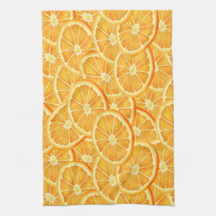 Linge De Cuisine Aquarelle Orange Slices