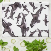 Linge De Cuisine Aquarelle Orca (Plié)