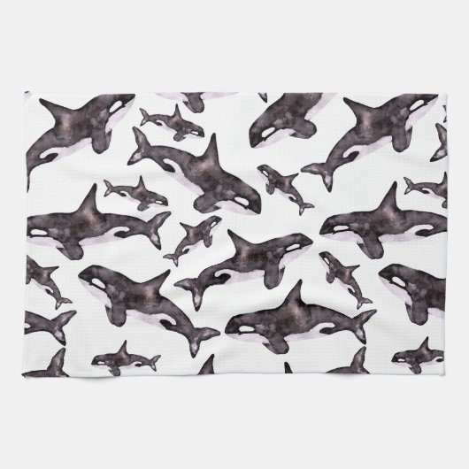 Linge De Cuisine Aquarelle Orca (Horizontal)