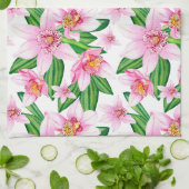 Linge De Cuisine Aquarelle Orchidées Design 12 (Plié)