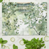 Linge De Cuisine Aquarelle Pagode asiatique dans paysage verdoyant  (Plié)