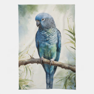 Linge De Cuisine Aquarelle Parakee bleu Eucalyptus Tree