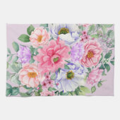 Linge De Cuisine Aquarelle Pastel délicate Florales d'été (Horizontal)