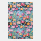 Linge De Cuisine Aquarelle Pastel Fleurs Peintes (Vertical)