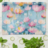 Linge De Cuisine Aquarelle Pastel Fleurs Peintes (Plié)