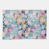 Linge De Cuisine Aquarelle Pastel Fleurs Peintes (Horizontal)