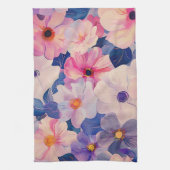 Linge De Cuisine Aquarelle Pastel Fleurs Peintes (Vertical)