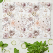 Linge De Cuisine Aquarelle Pastel Roses colorés (Plié)