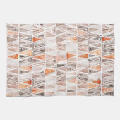Linge De Cuisine Aquarelle Pastel Terracotta Triangles Tribales (Horizontal)