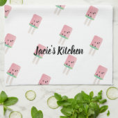 Linge De Cuisine Aquarelle Pastèque Cuisine Moderne Pop (Plié)