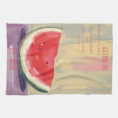 Linge De Cuisine Aquarelle pastèque sur fond texturé (Horizontal)