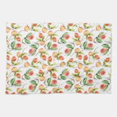 Linge De Cuisine Aquarelle - Pêche fraîche (Horizontal)