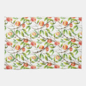 Linge De Cuisine Aquarelle - Pêche fraîche (Horizontal)