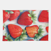 Linge De Cuisine Aquarelle Peinture des fraises (Horizontal)