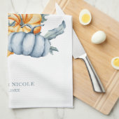 Linge De Cuisine Aquarelle personnalisée du citrouille de Thanksgiv (Quart Plié)