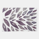 Linge De Cuisine Aquarelle pétales floraux - violet et gris (Horizontal)