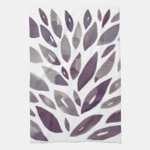 Linge De Cuisine Aquarelle pétales floraux - violet et gris (Vertical)