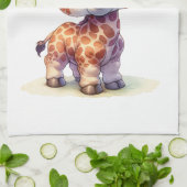 Linge De Cuisine Aquarelle petite girafe (Plié)
