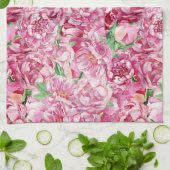 Linge De Cuisine Aquarelle Pink Peonies (Plié)
