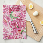 Linge De Cuisine Aquarelle Pink Peonies (Quart Plié)