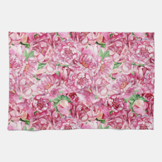 Linge De Cuisine Aquarelle Pink Peonies