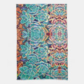 Linge De Cuisine Aquarelle Plante Succulente Stylisée (Vertical)