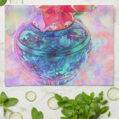 Linge De Cuisine Aquarelle Poinsettias (Plié)