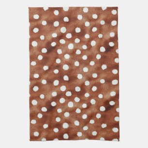 Linge De Cuisine Aquarelle Pointe Polka dans Café Brown et blanc