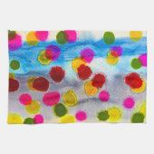 Linge De Cuisine Aquarelle pois bleue abstraite (Horizontal)